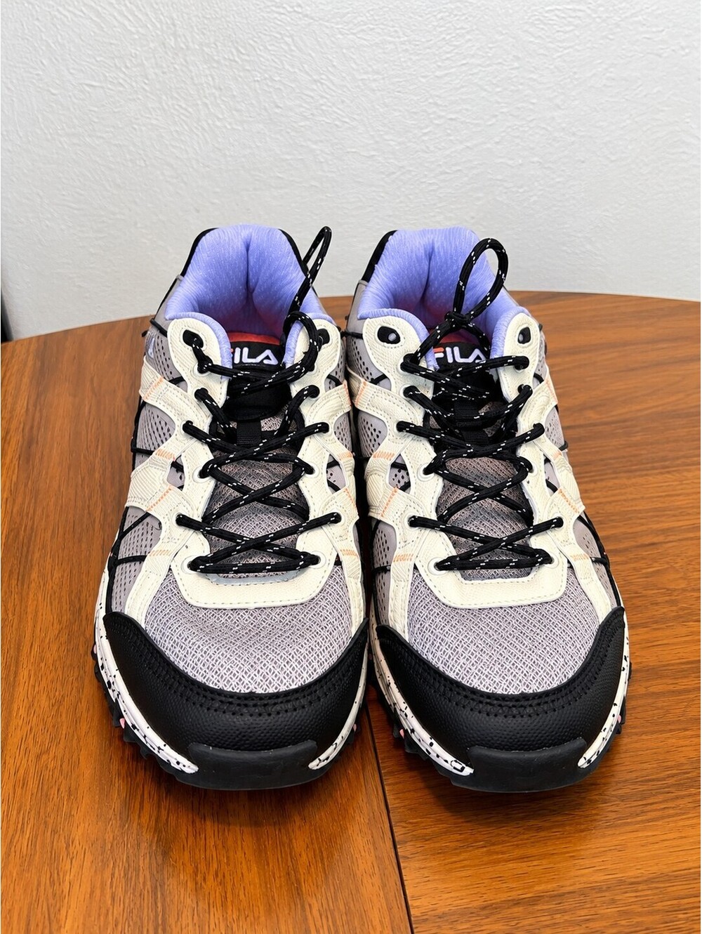 FILA Women’s 9.5 Trail Hiking Sneakers Chunky Lug Sole Beige Black Lavender